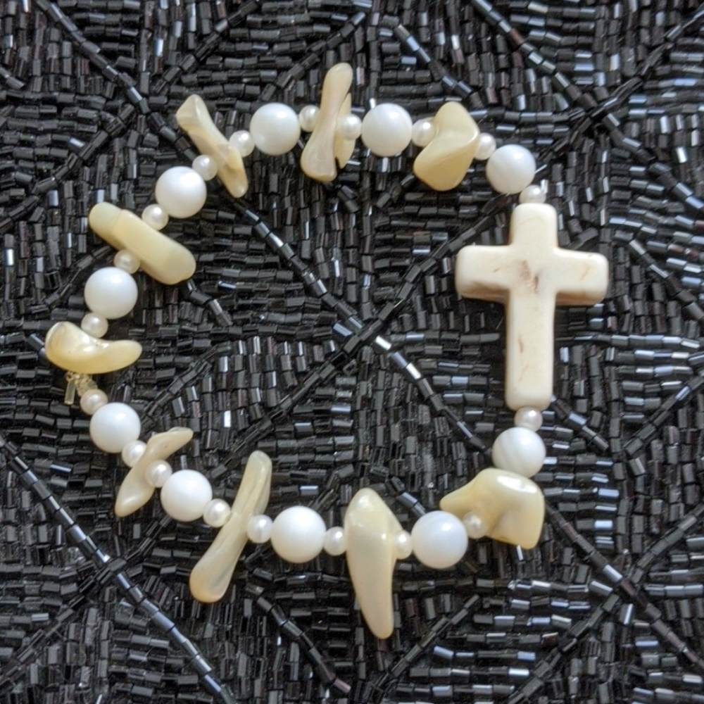 Cross & Stone Bracelet